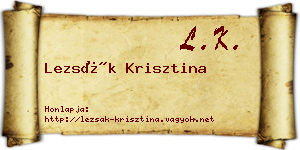 Lezsák Krisztina névjegykártya
