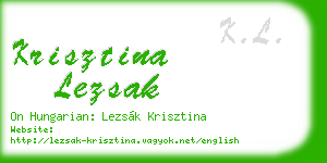 krisztina lezsak business card