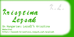 krisztina lezsak business card